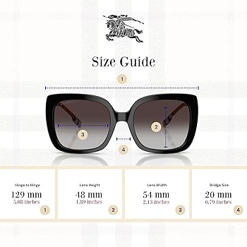 Amazon.com: BURBERRY BE4323 38538g 54MM Black/Grey Gradient Square