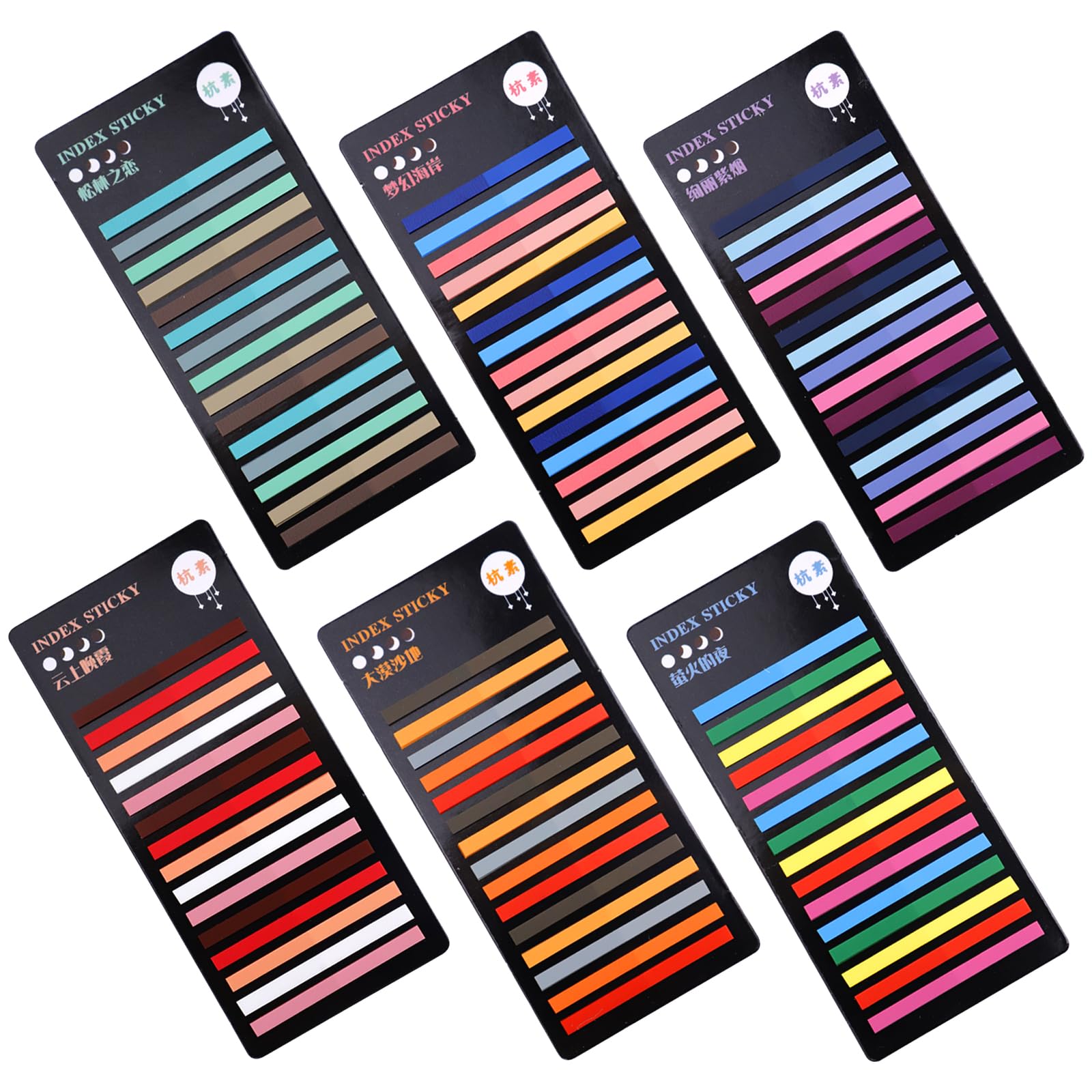 1800 Sheets Sticky Notes Tabs - Book Tabs transparen - Index tabs Self-Adhesive - Clear Sticky Tabs Coloured Stationary Supplies Page Markers Tabs for School Home Office Marking and Bookmarks(6 Pads)