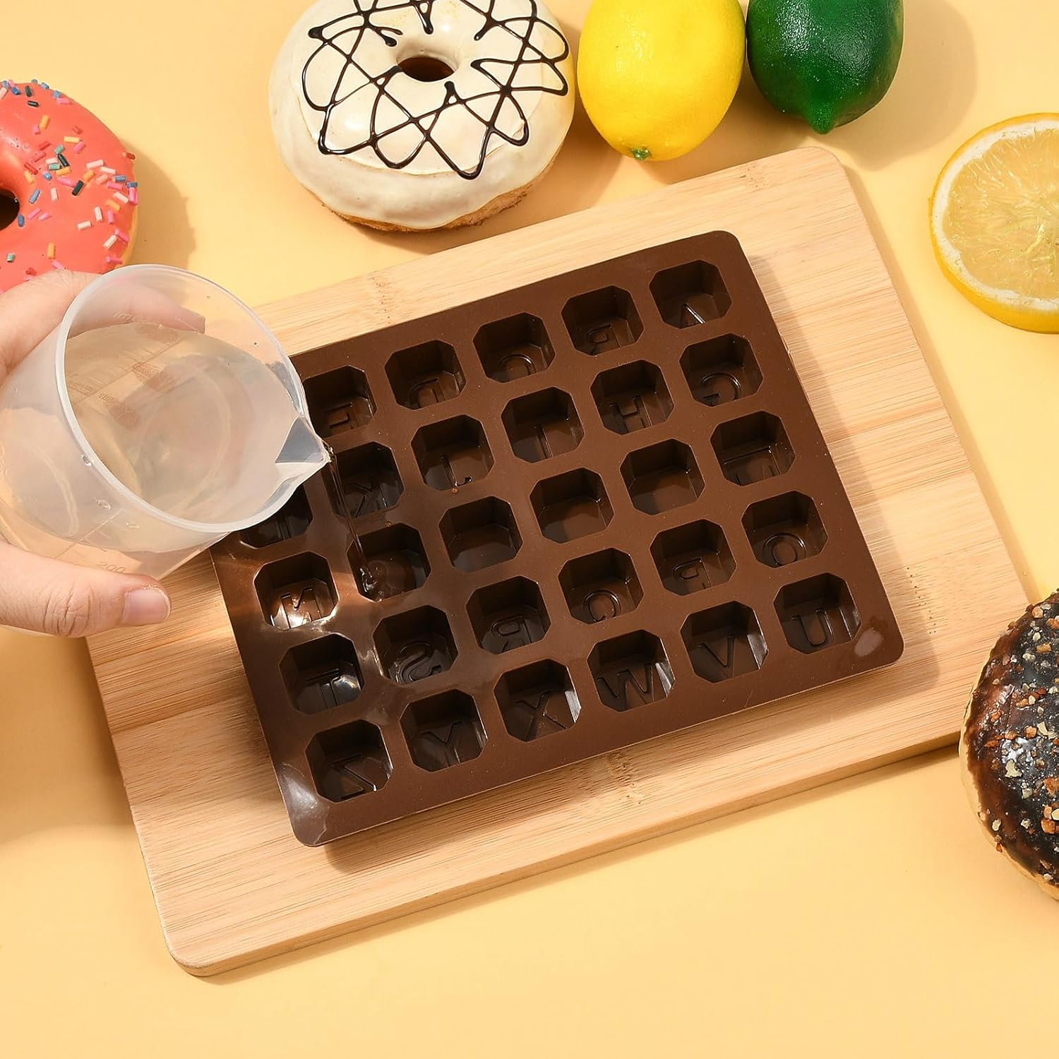 2 Pcs Silicone Letter Molds Square Alphabet Chocolate Molds for Cake Decorations Candy Baking Biscuit DIY Crafts Pet Treats image 5