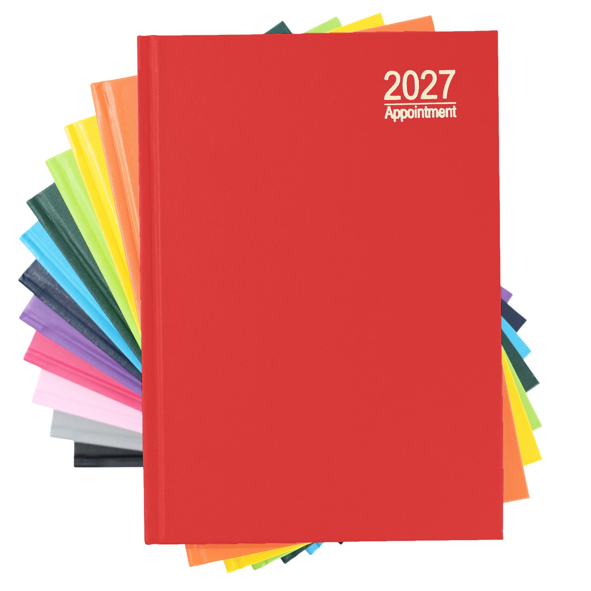 evelay 2027 Diary A5 Page a Day Appointment Hardback Hourly Planner (Red)