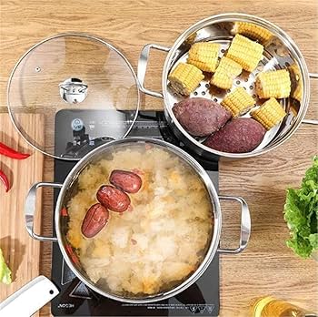 【蒸し料理対応】⬛多種多様に対応可能な【♦蒸し網付♦超特大３３cm鍋】２種類３鍋 71n3ST3hI2L._AC_UF350,