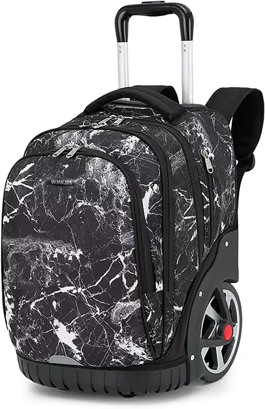 Rolling Backpack, 55L (14.5gal) Backpack with Wheels for Business, Waterproof Backpacks with Dual Handles and Silent Large Wheels, Carry on Backpack with Laptop Compartment (Black,22 inch) Black(22 Inch)