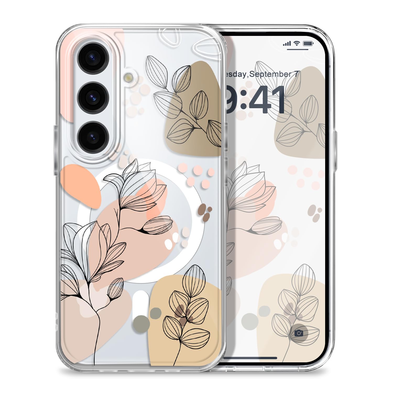 Gencyfu for Samsung Galaxy S25 Magnetic Case, Compatible with MagSafe Clear Anti Shock Fashion Design for Samsung S25 Phone Cover 6.2 inch， Line