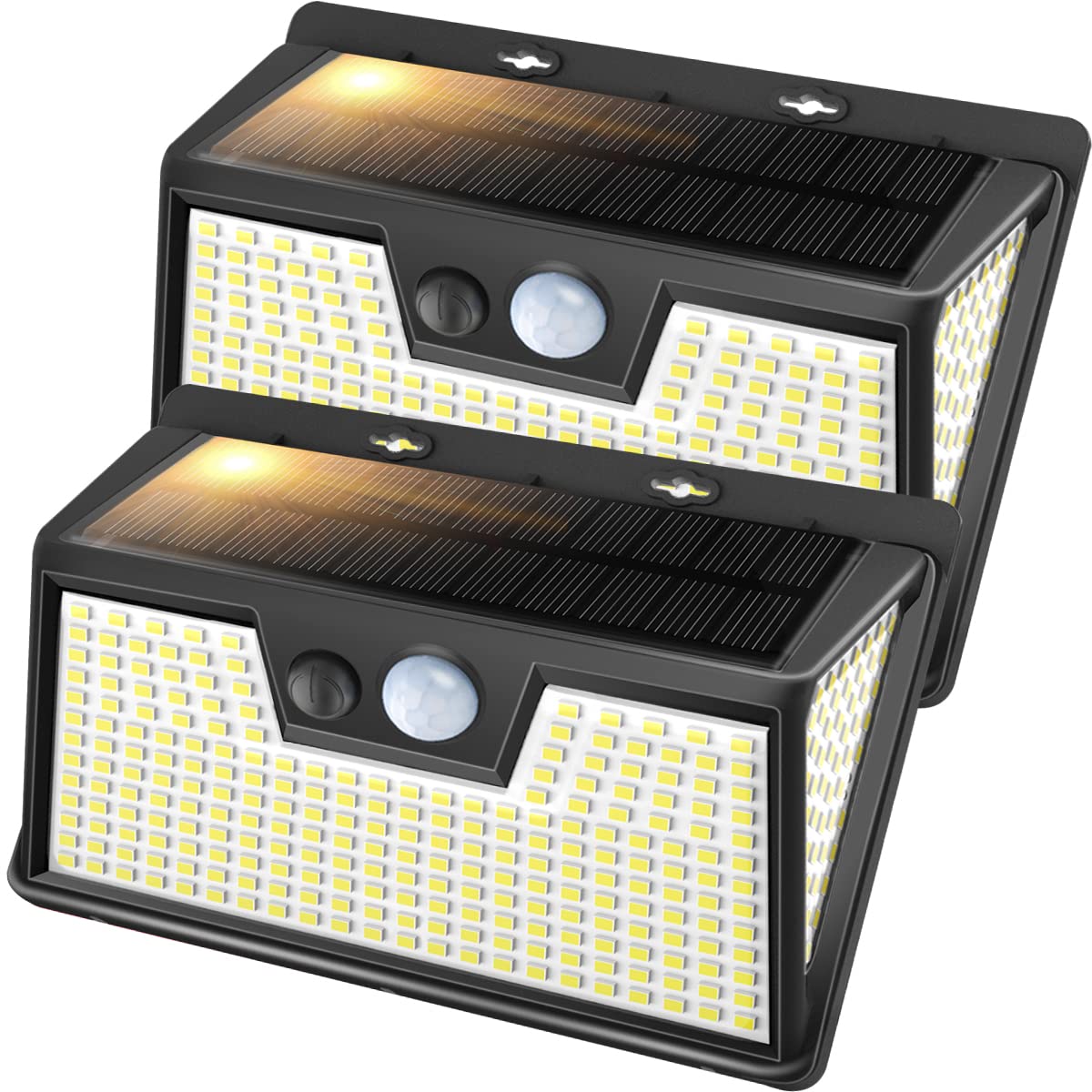 [2 Pack] Solar Security Lights Outdoor Motion Sensor, 320 LED Solar Lights Outdoor 280º Wide Angle Waterproof Solar Wall Lights Outdoor 3 Modes Solar Security Light for Garden Fence Door Yard Garage