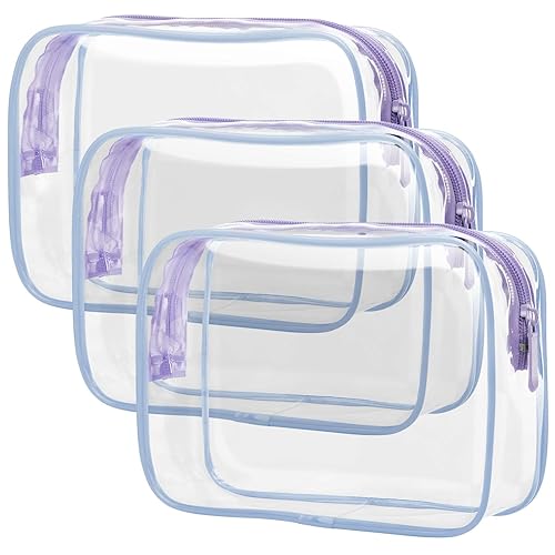 PACKISM Bolsa de aseo aprobada por la TSA Bolsa de maquillaje transparente impermeable tamaño cuarto de galón, bolsa de maquillaje de viaje para