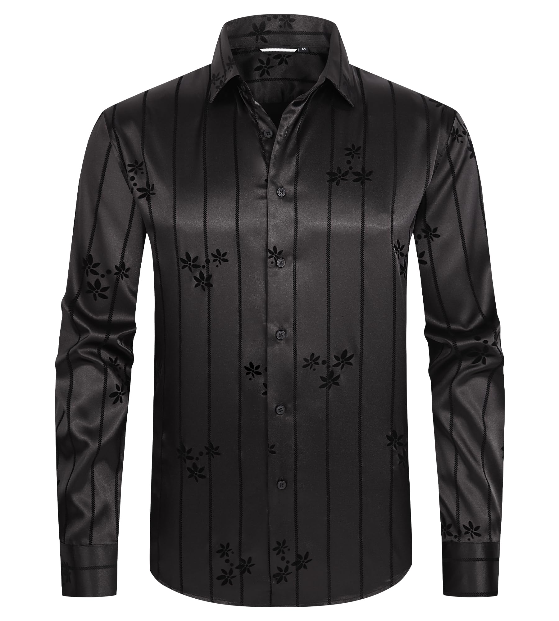 Alex Vando Mens Luxury Satin Dress Shirt Silk Shiny Sateen Party Shirt