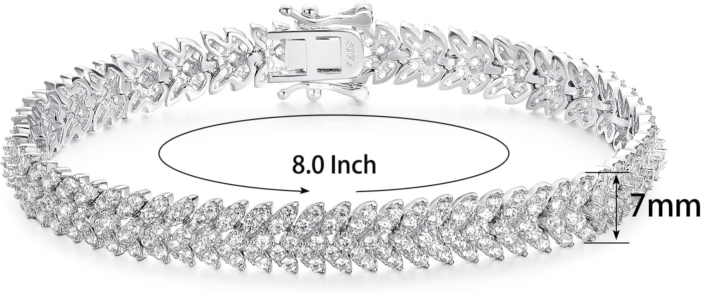 Gemsme Tennis Bracelet for Women 18K White Gold Plated Hypoallergenic 5A+ Cubic Zirconia Bracelets Wedding Party Prom 6.0/6.5/7.0/7.5/8.0 Inch - Image 2
