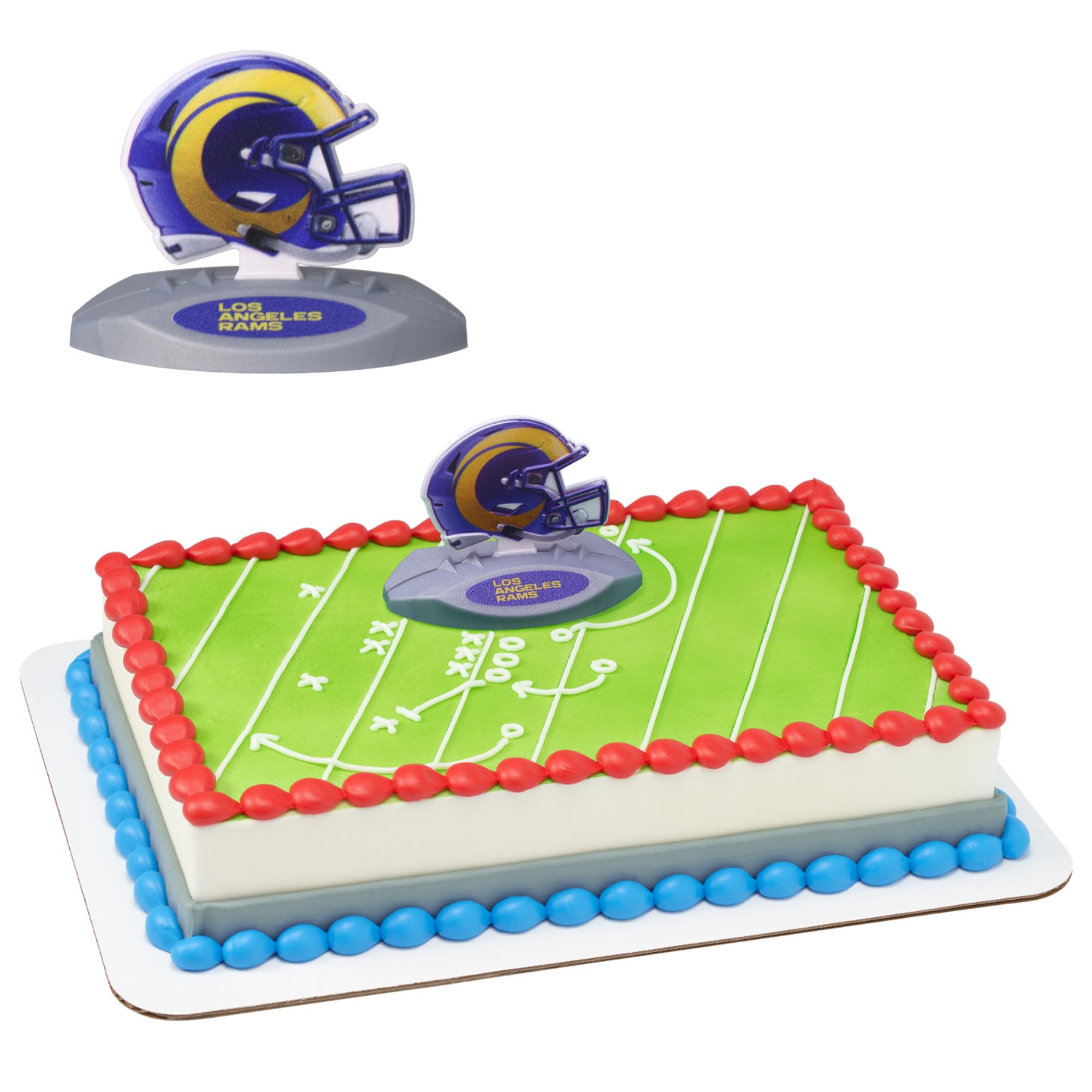 NFL Los Angeles Rams Cake Decoration, Football Helmet Cake Topper, Officially Licensed Product Of The NFL, Ready To Use Birthday Cake Decoration