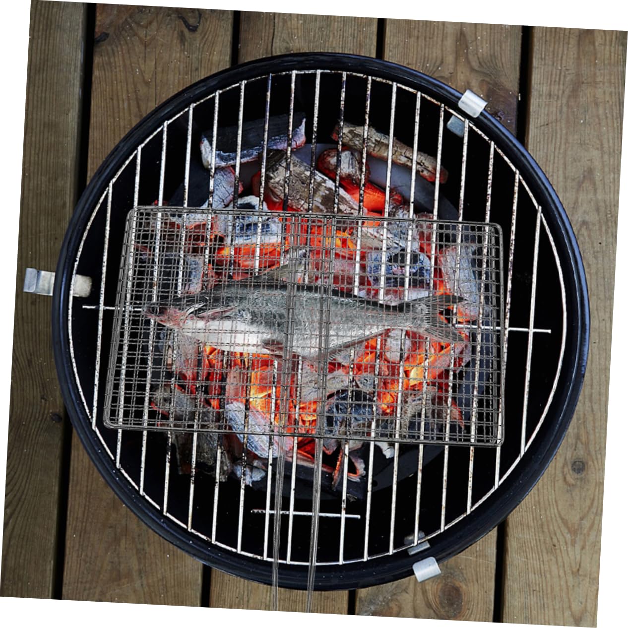 Cestello per Grigliare Pesce e Verdure in Acciaio Inox Argento | Rete a Maglia Riutilizzabile, Accessori per Vacanze Estive, Attrezzi per Barbecue da Esterno