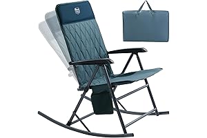TIMBER RIDGE Padded High Back Rocking Side Pocket Portable Folding Outdoor Camping Chairs for Adults