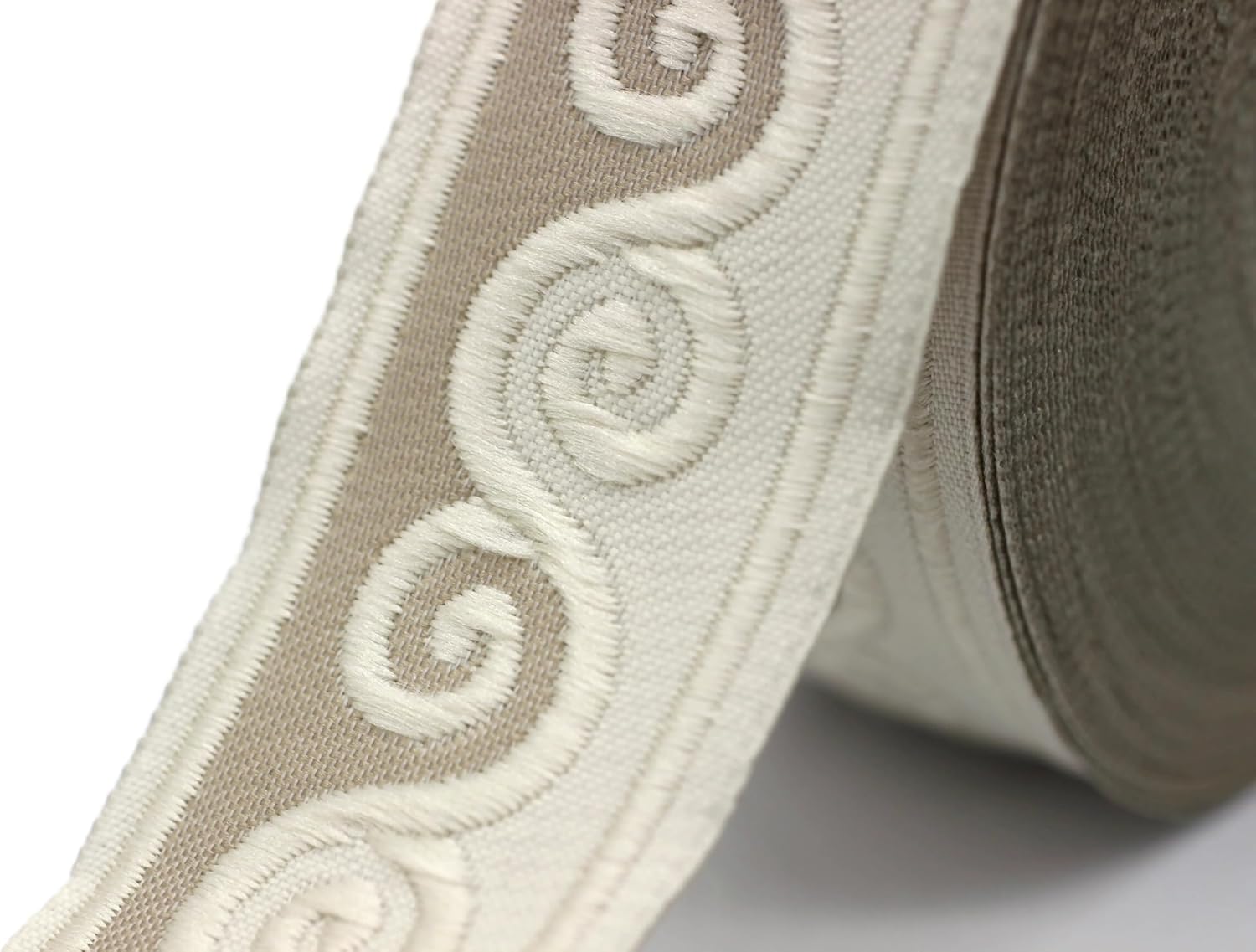 11 Yard Spool 1.37 inch Wide Light Brown Scroll Jacquard Trim Native American Ribbon Woven Trim Woven Jacquard Ribbons 35137