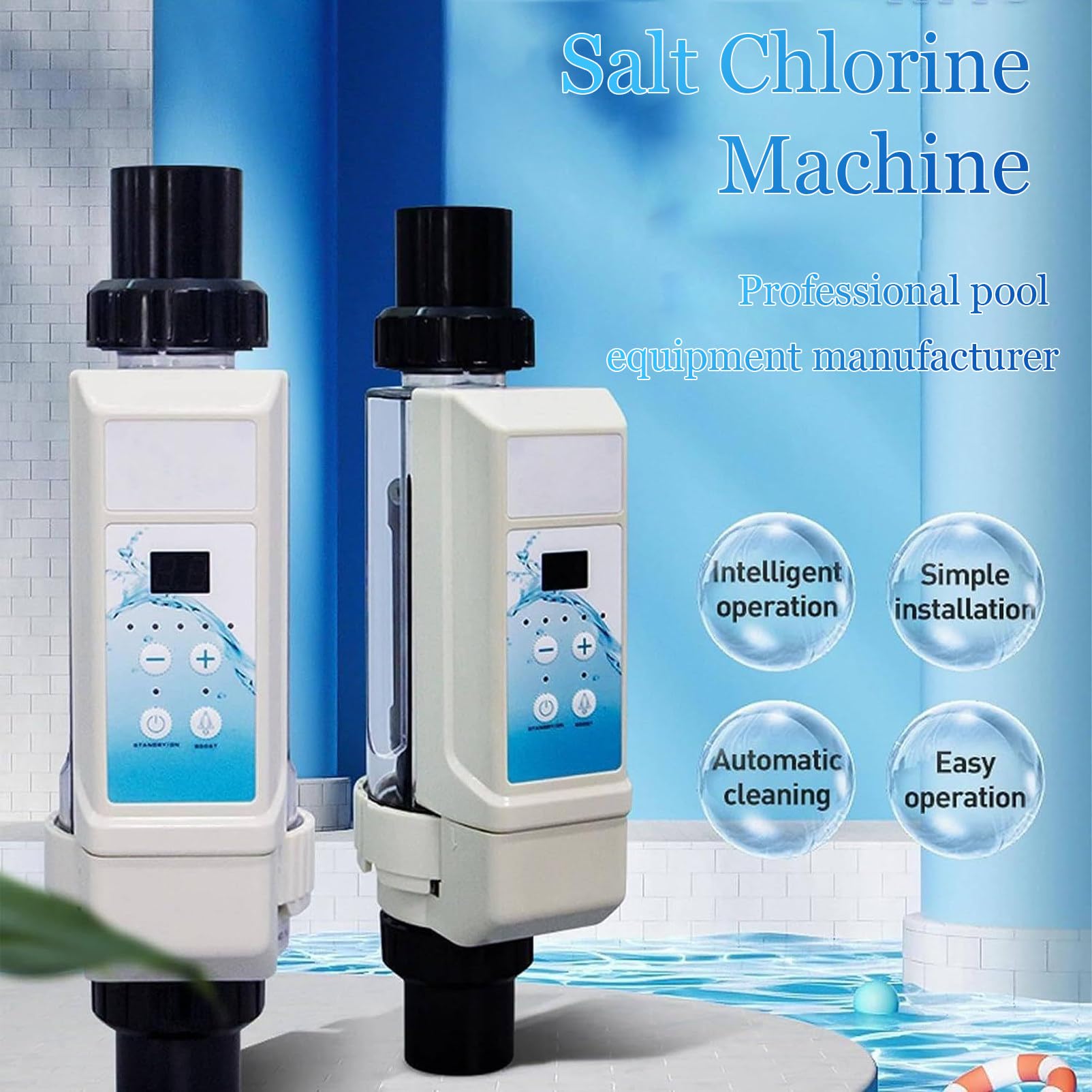 SPA Pool Salz Chlor Maschine 8g/12g/16g/20g/h Salzwasser Chlor Generator Elektrolyse Salz Chlorinator 12g/h