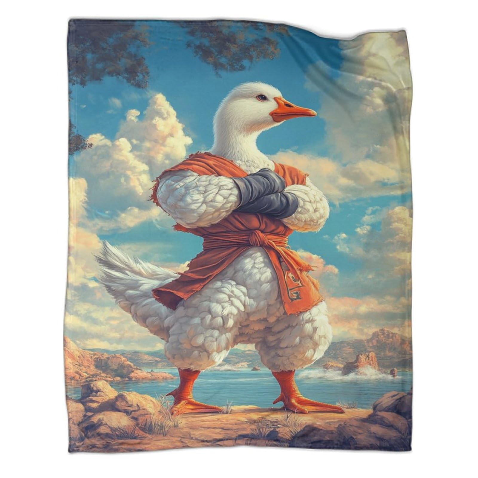 Couverture canard Kung Fu en flanelle 150x200cm pour canapé