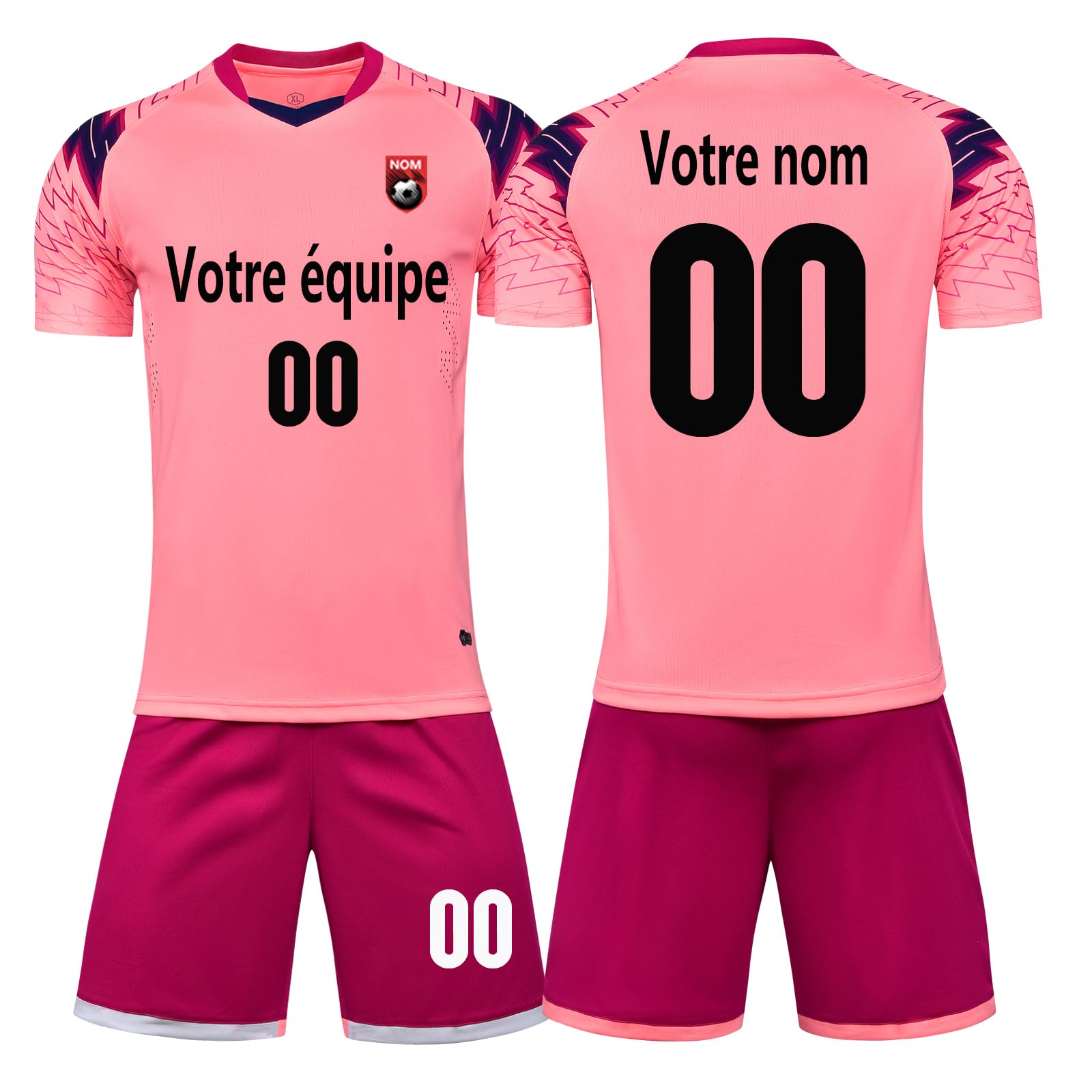 Maillot de Football personnalisé Maillot à Manches Courtes Respirant vêtements d'entraînement d'équipe équipe Enfants