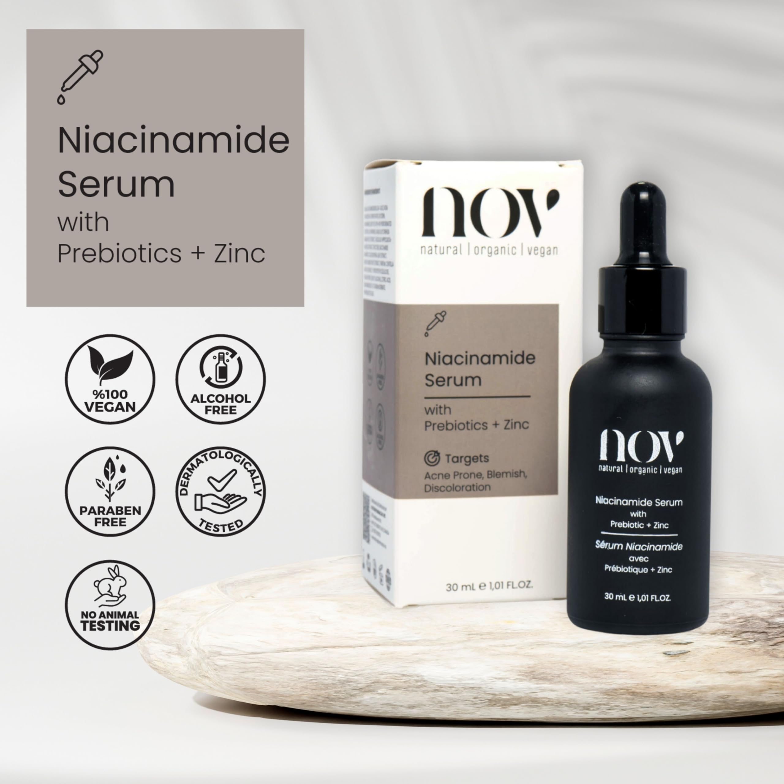 NOV Natural Organic Vegan Niacinamide Serum | Hydrating & Gentle