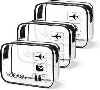 3pcs TSA Approved Toiletry Bag, Quart Size Travel Bag TSA Approved, Clear Toiletry Bags for Traveling, Reusable Clear Travel Bags for Toiletries, Travel Toiletry Bag for Men and Women