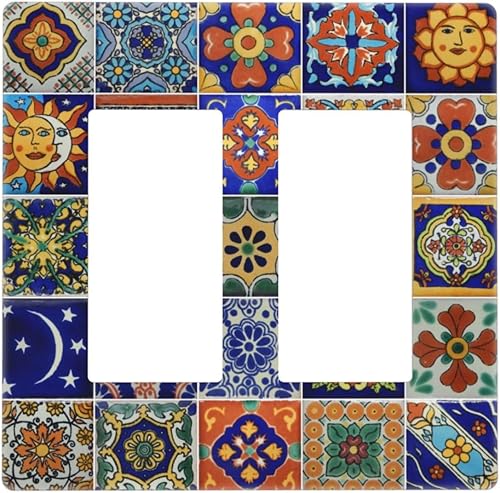 Miniatura 111 de 70s Retro Sun 1 Gang Outlet Covers Dúplex Receptáculo Hippie Hongo Placa de pared Decorativa Boho Sol Sunrise placa frontal Placa de interruptor