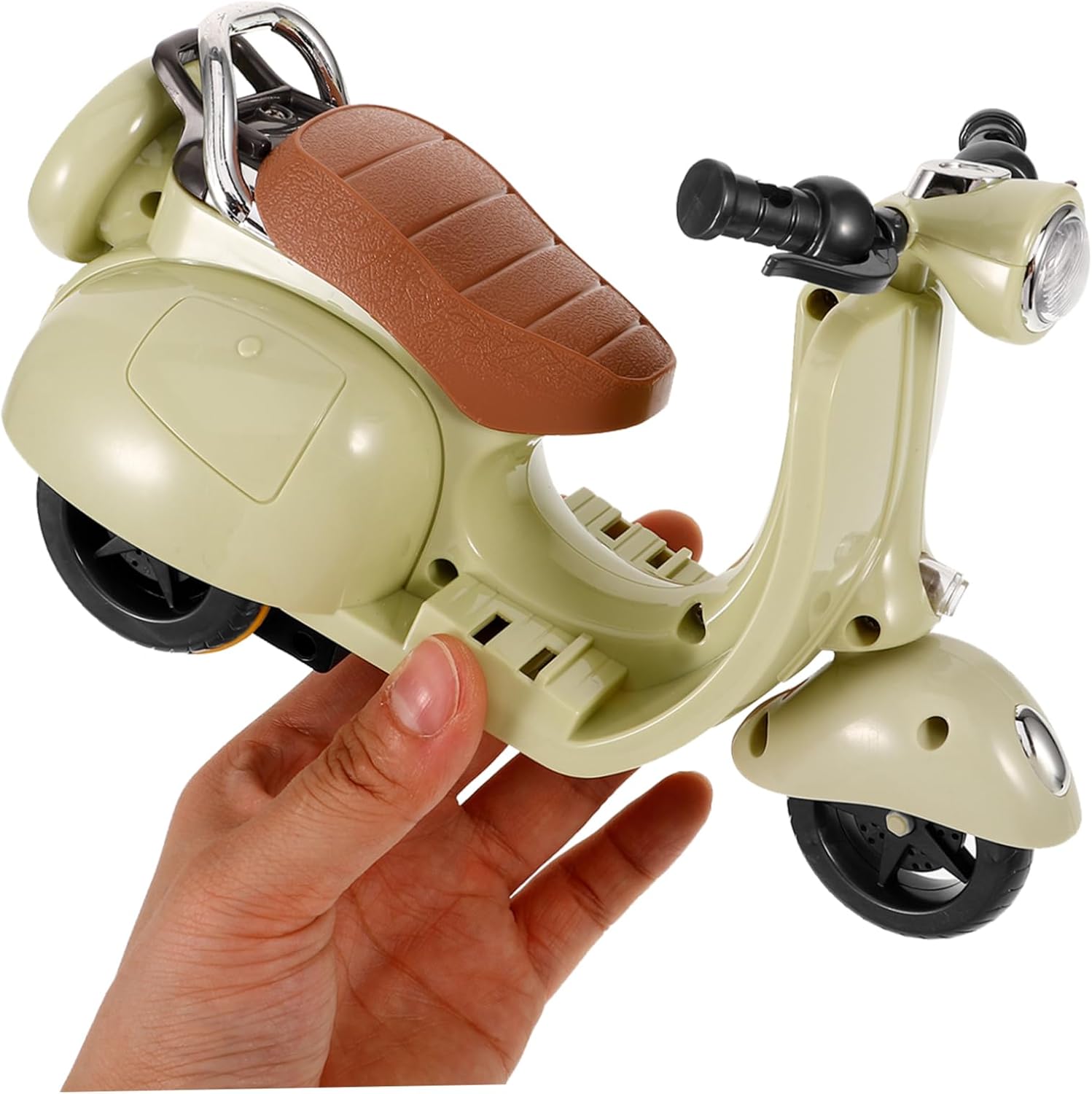 Hamster Motorcycle Toy Rotating Cartoon Musical Decor for Small Pets Interactive Cage Toy for Play Exercise for Hamsters and Small Animals Green Requires Batteries