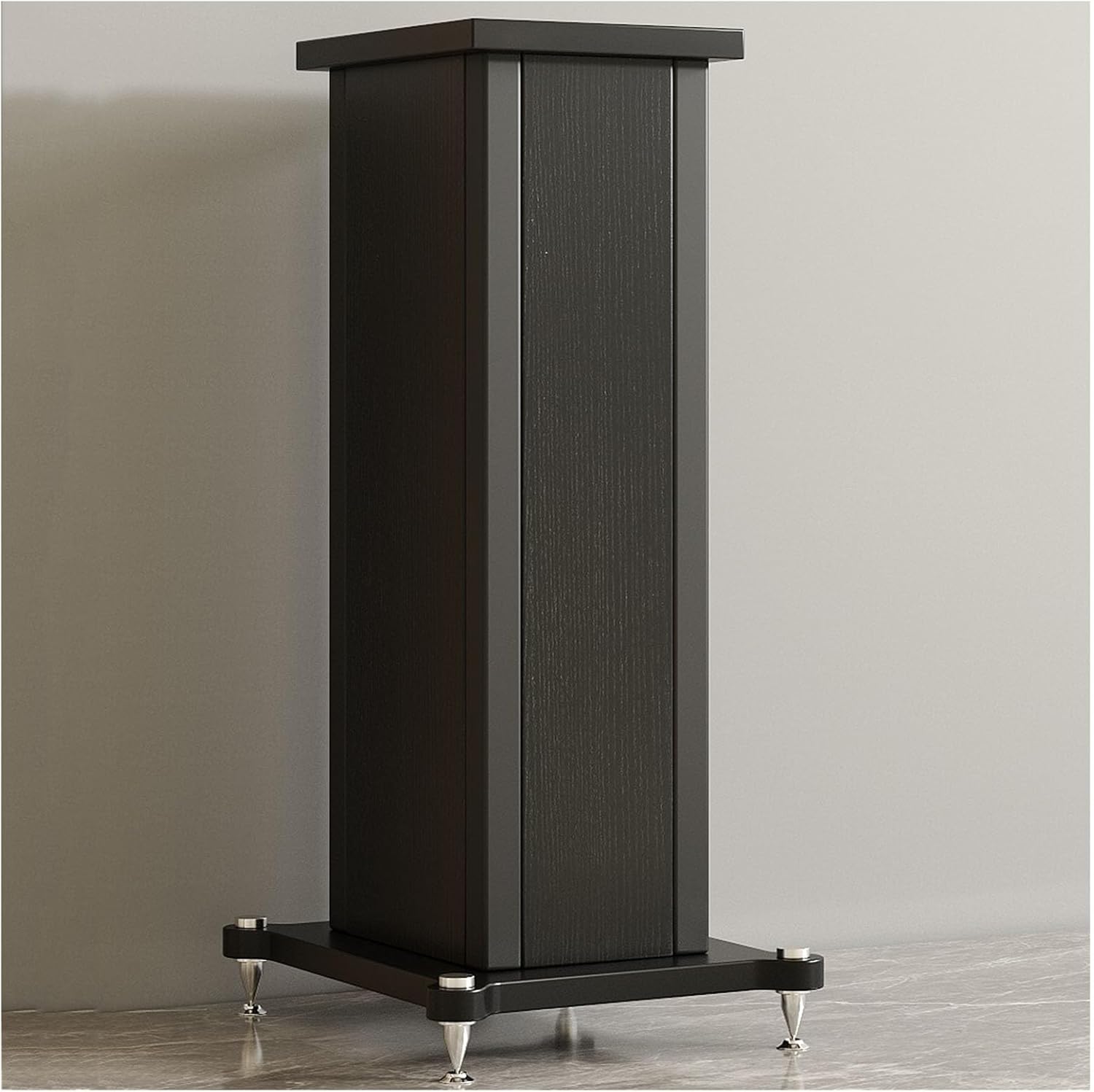 Wood Grain Speaker Stands, Floor Loudspeaker Racks Audio Stand, Heavy Duty Hollowed Speaker Supports, Bookshelf Speaker Stands for Home Theater Speakers