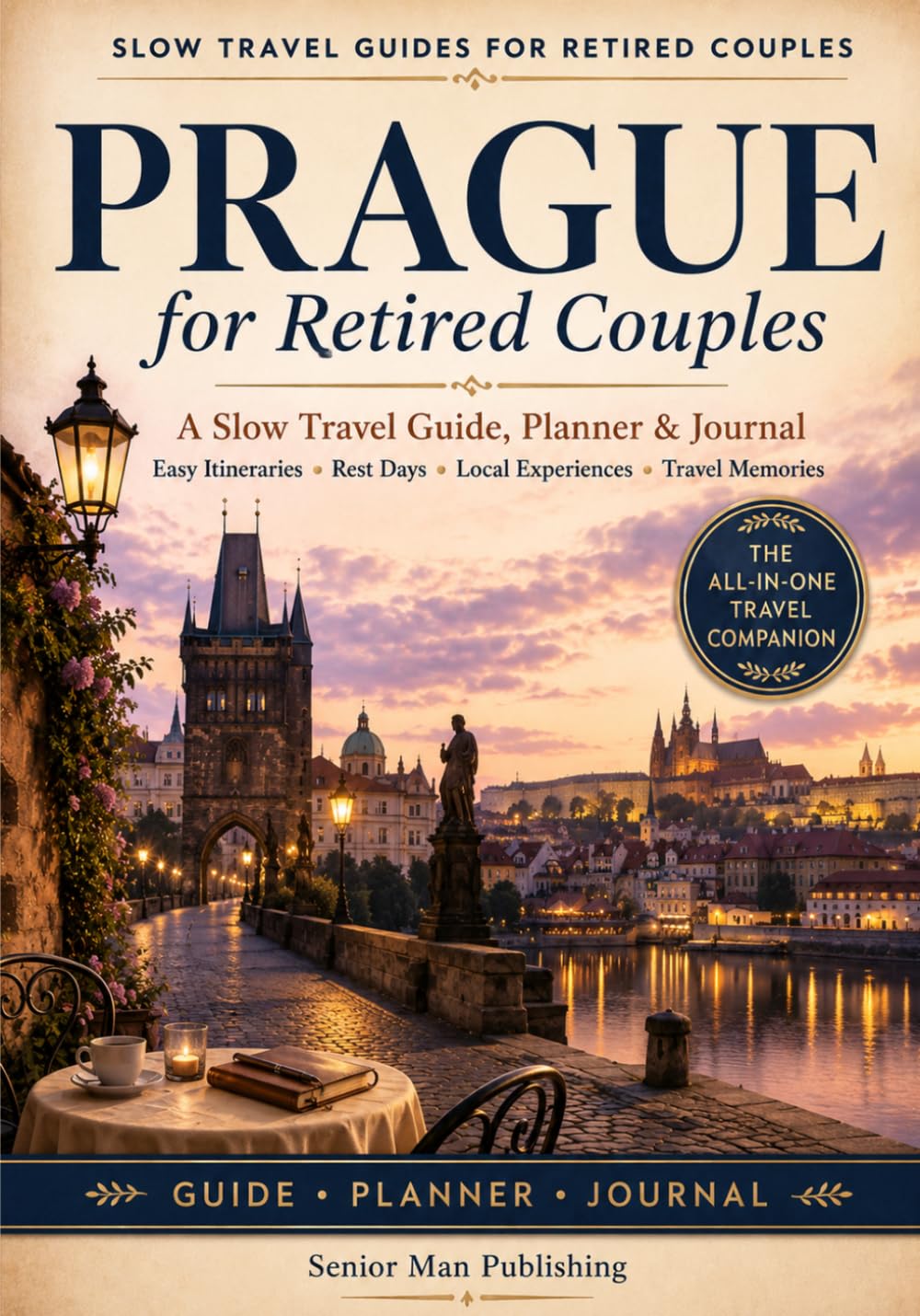 Prague for Retired Couples: The All-in-One Prague Travel Companion with Easy Itineraries, Practical Planning Pages, Checklists, Rest Days, Local Experiences, and a Write-In Travel Journal