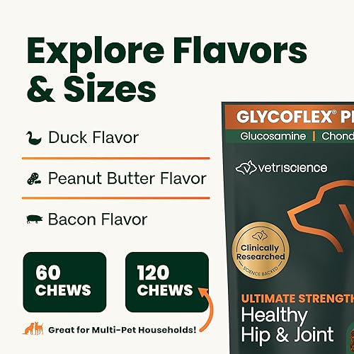 Miniatura 10 de VetriScience Ultimate Strength - Masticables saludables para cadera y articulaciones, glucosamina glucoflex, condroitina y mejillón de labios verdes