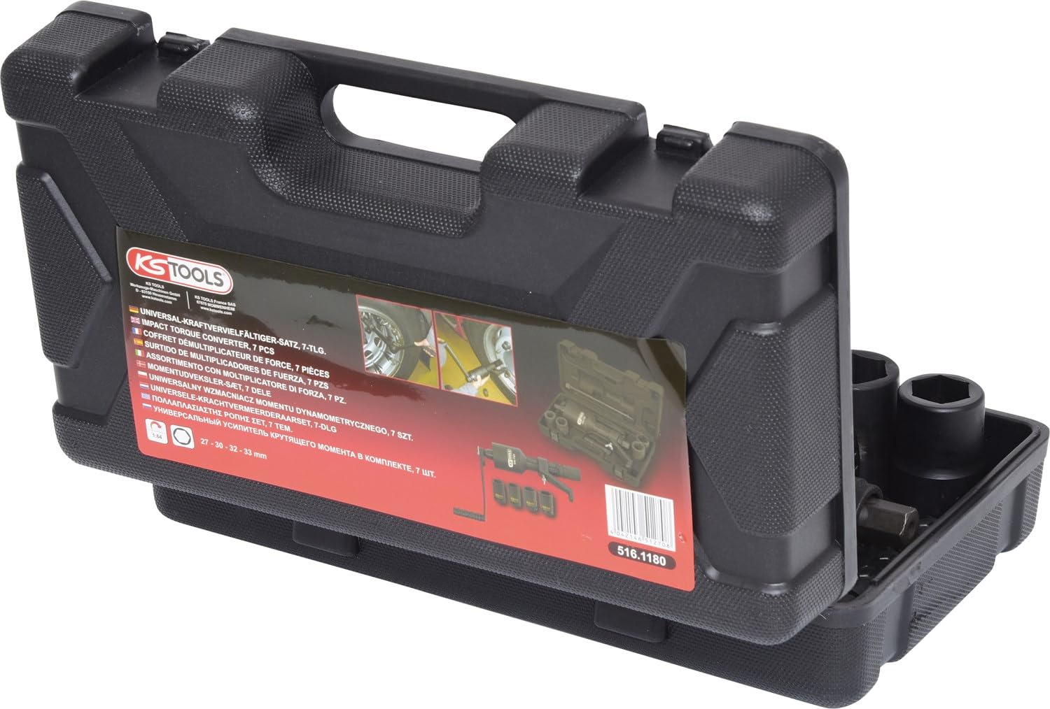 KS Tools 516.1180 Uniwersalny zestaw wzmacniaczy momentu dynamometrycznego, 7-szt