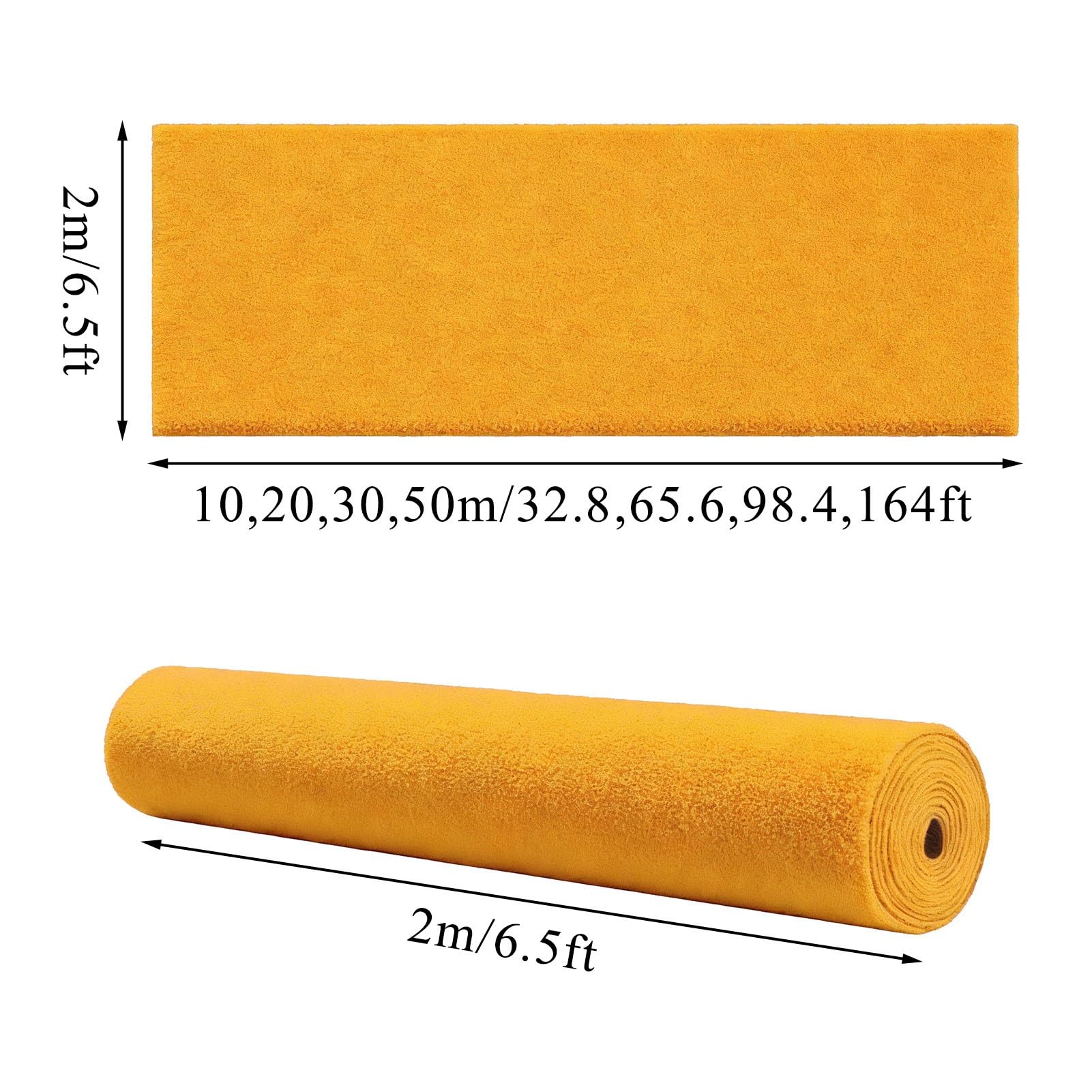 Tappeto Per Eventi Pesanti, Design Antiscivolo, Per Decorazioni Per Feste A Tema, Cerimonie Nuziali(Light Orange,6.5x164ft)
