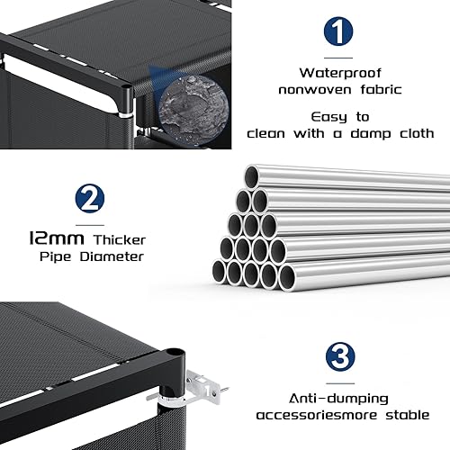 Miniatura 77 de Mavivegue Estante para libros, organizador de almacenamiento de 9 cubos, estantería de bricolaje, estantería de cubo de metal, estuche alto para