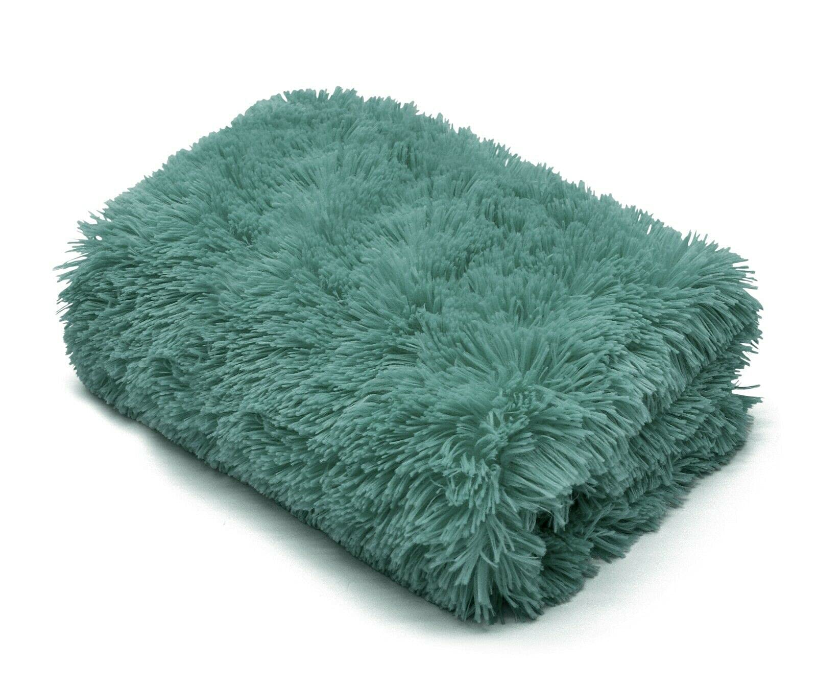 Teddy Fur Throw Blanket With Reversible Sherpa Teddy Fleece Luxury Super Soft Fluffy Fur Throw Blanket Sofa Bed Warm Cosy Fleece Blanket Throw (Hug Snug Throw Teal, 150 x 200 CM)