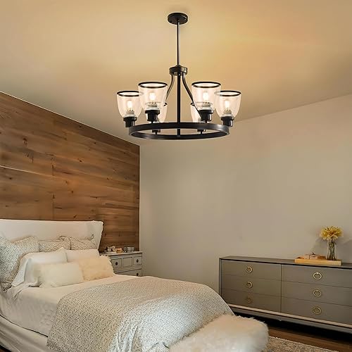 Miniatura 3 de Eidonta 1 paquete de repuesto de pantalla de vidrio transparente, cubiertas de pantalla de vidrio en forma de campana para lámpara de ventilador de