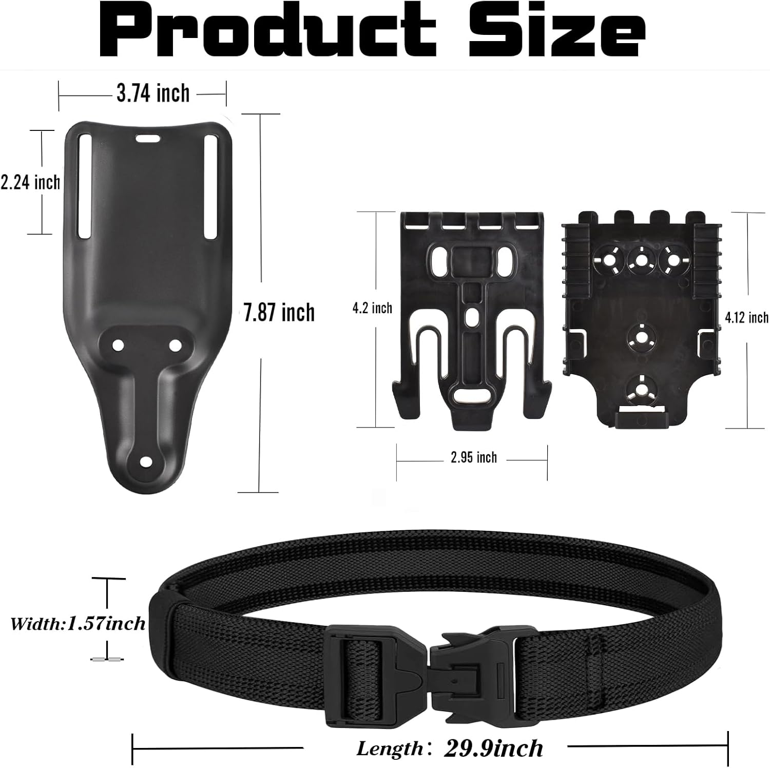 Quick Locking System Kits with Mid/Low Ride Fork and Duty Receiver Plate, Drop Flex Adapter Holster Adjustable Thigh 6004 Shroud Adapter for Gun Holsters