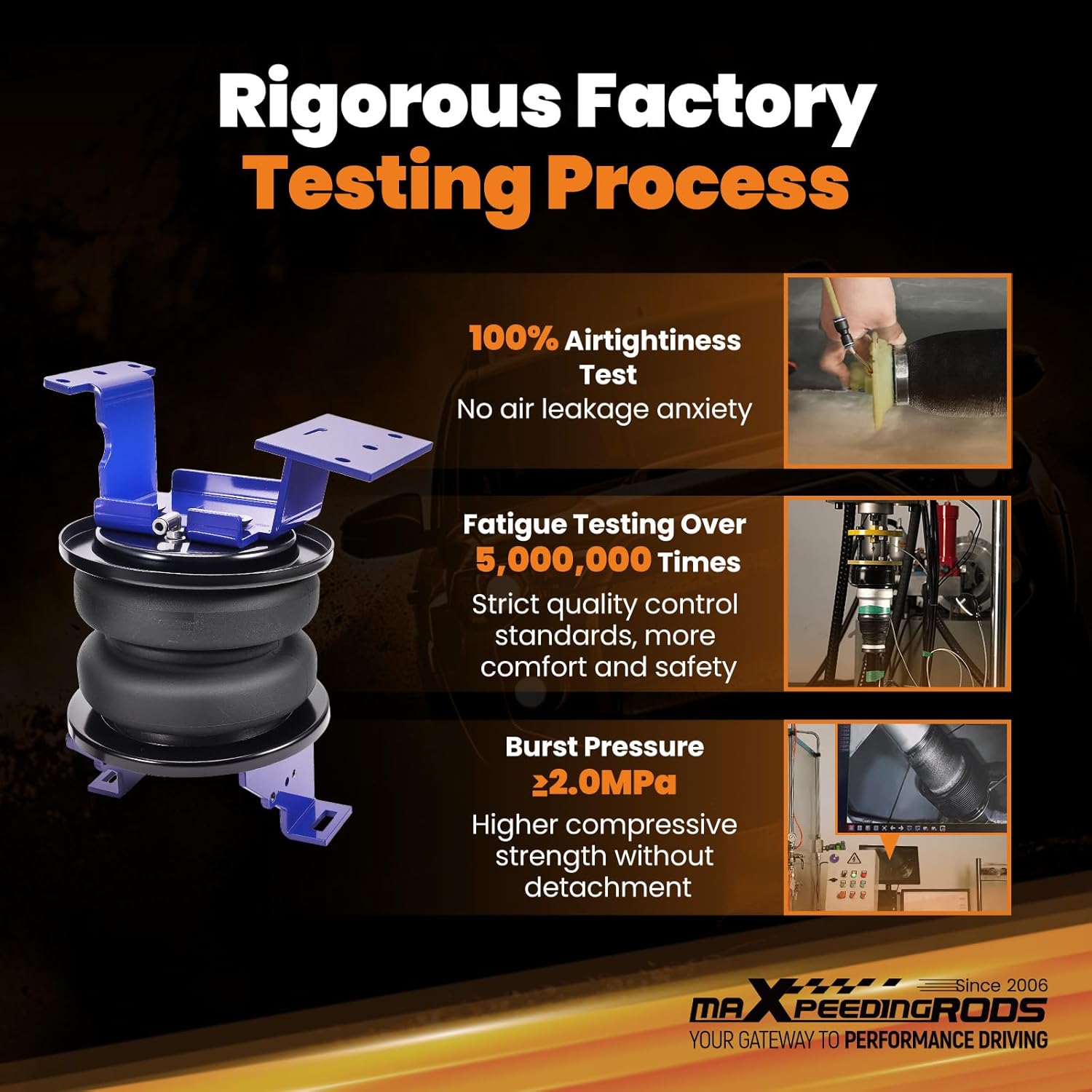 maXpeedingrods 7500 lbs Rear Air Suspension Bags Kit for GMC Sierra Chevrolet Silverado 2500 HD 3500 HD 2011-2019 Air Spring Kit for Trucks