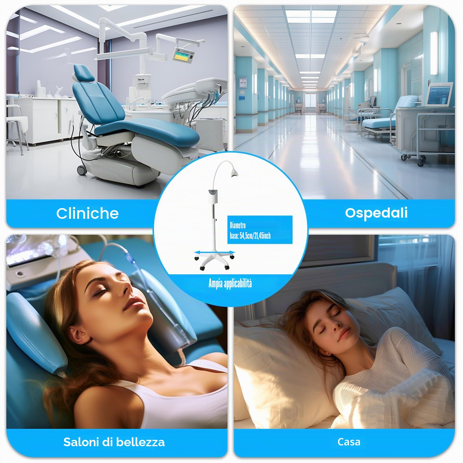 Macchina dentale sbiancante Mobile, Teeth Cool Accelerator Lampade professionali per sbiancamento dei denti con luce LED Teeth Bleaching Machine per il trattamento di denti fumosi, denti contenenti