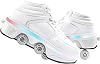 2-in-1 Roller Skate Shoes - Unisex Retractable Roller Skates with 4 Wheels,Skating Shoes for Indoor & Outdoor Fun