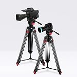 NEEWER 79"/200cm Video Tripod, Heavy Duty Aluminum Alloy Camera Tripod Stand with 360° Fluid Drag Head, QR Plate Compatible with Canon Nikon Sony and Other DSLR Camera Camcorder, Load Up to 17.6lb/8kg