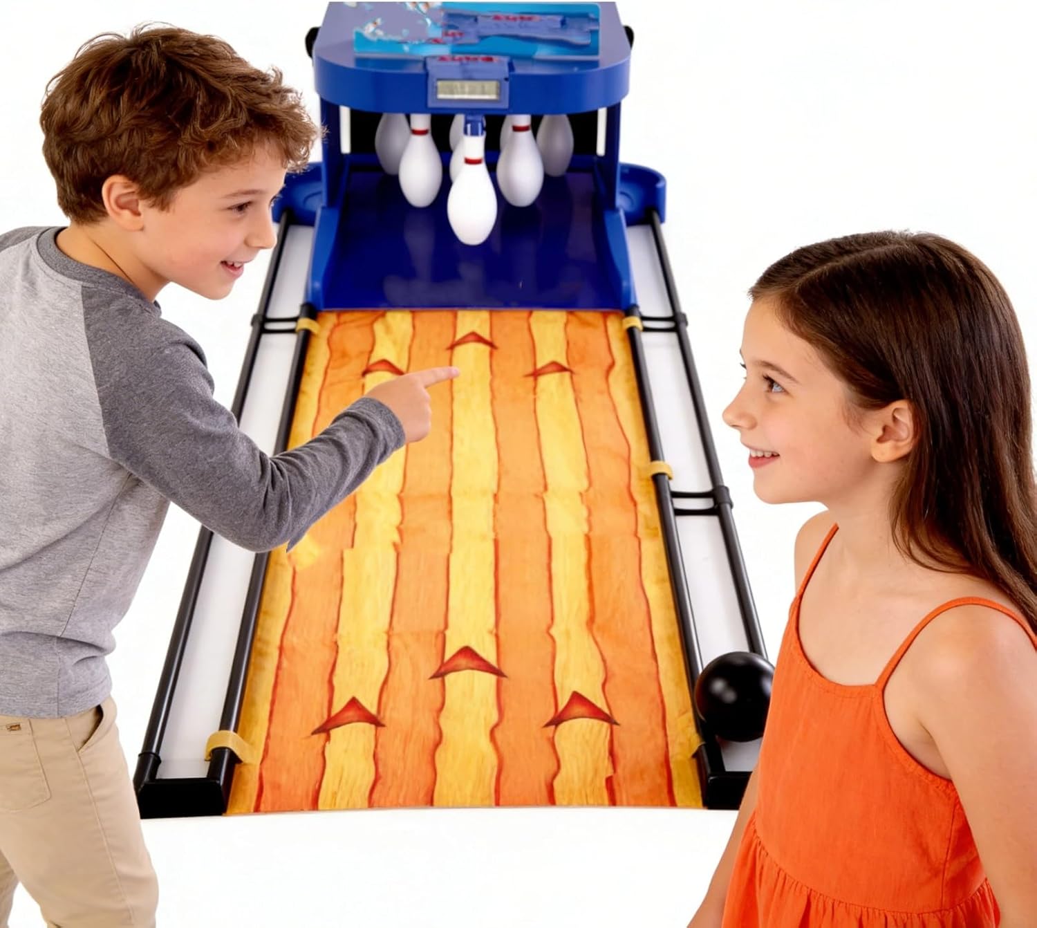 Electronic Bowling Alley Game Foldable,Indoor Bowling Ball Sports Game Console,Bowling Arcade Machine,with Automatic Reset, Lighting, Simulation Sound Effect, LED Electronic Scoreboard