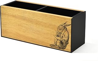 Wooden Pen Holder for Desk - Pencil Holder - Tools Organizer - Personalized Gifts - Children Room Decor - Study Desk Decor - Rabbit Drawing