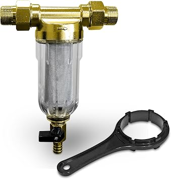 Reusable Whole House Spin Down Sediment Water Filter. Prefilter Removes Sediment, Rust, Sand from Water, 40 Micron, 34 or 1 Inch Inlet/Outlet, by Ronaqua WELL-MATCHED with WSP-50, HQ-180ZA-50