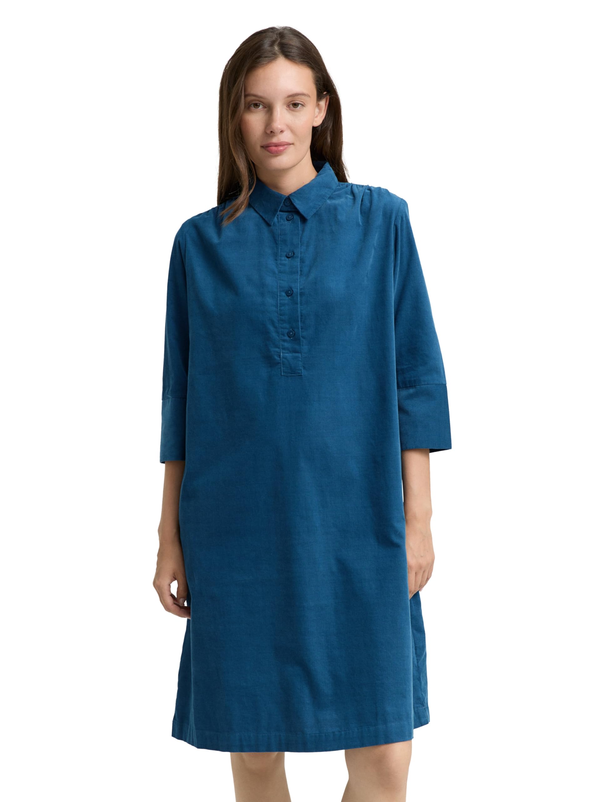 Tom Tailor Damen 1047647 Cordkleid mit Kragen