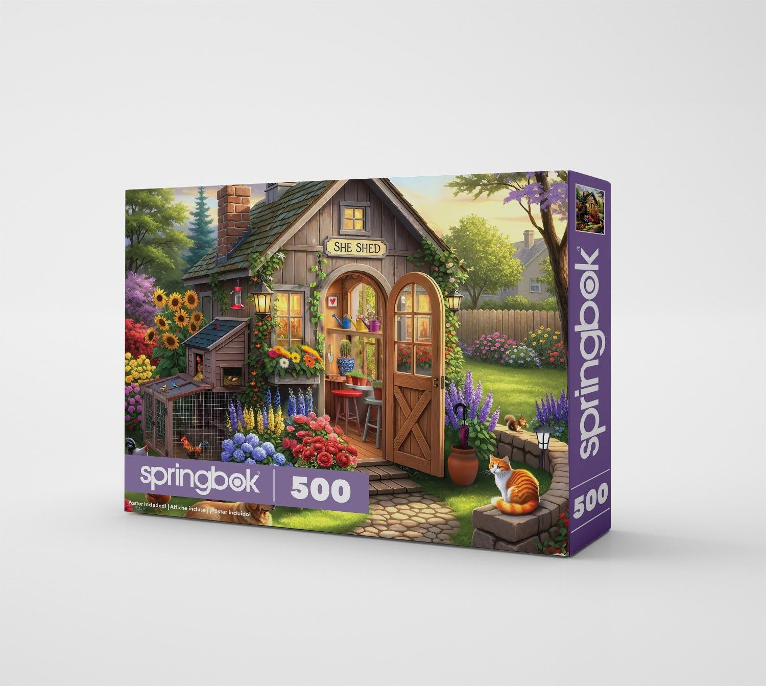 Springbok The Garden Shed 500 Piece Square Jigsaw Puzzle for Adults - Poster Now Included - Garden and Floral - Unique Cut Pieces - Made in USA