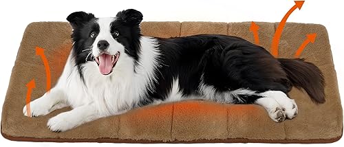 Miniatura 11 de Tapete para jaula para perros grandes, cama para perro de espuma viscoelástica de 35 x 23 pulgadas, lavable y antideslizante, almohadilla ultrasuave