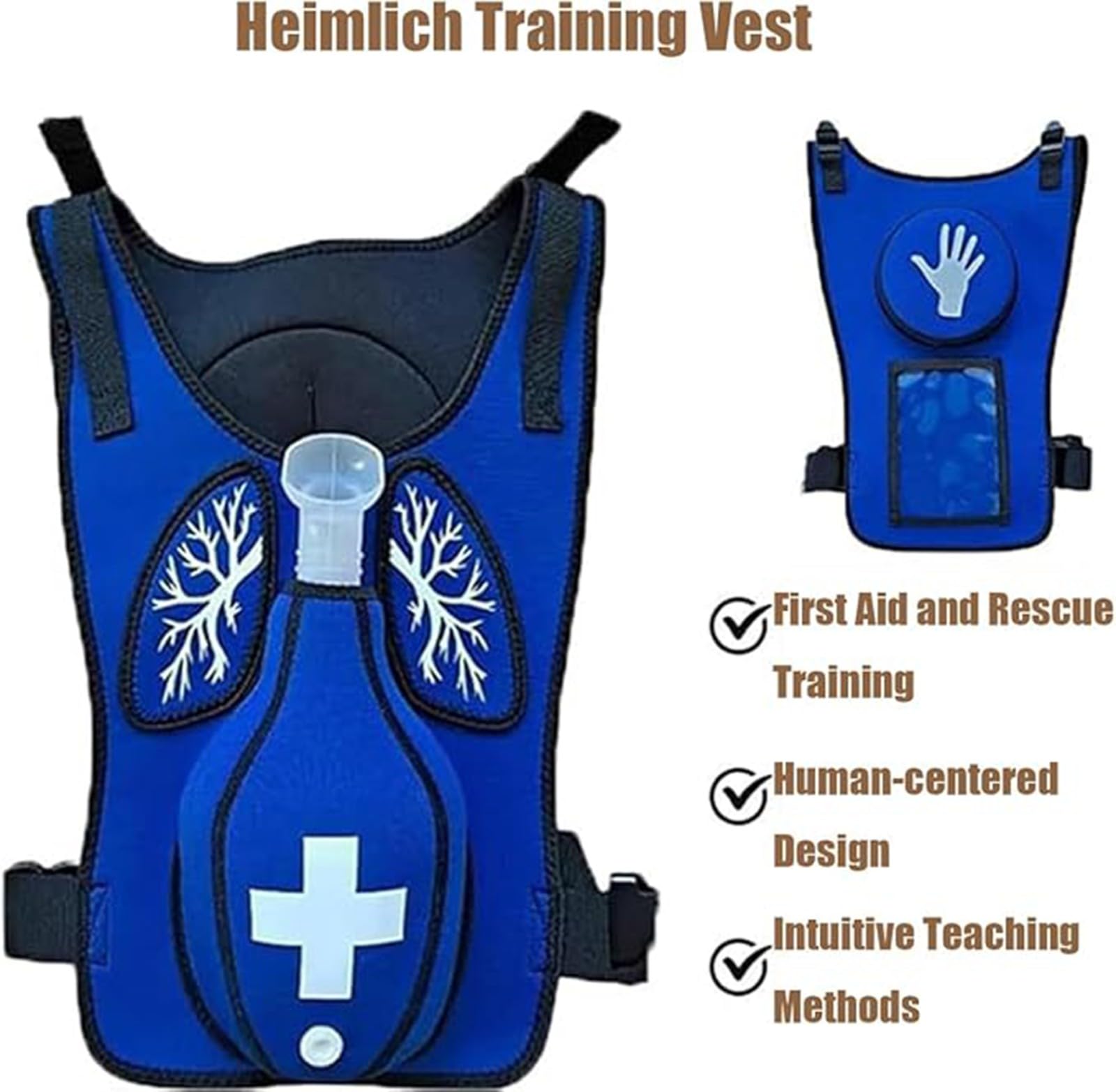Gilet Per Addestramento Alla Manovra Heimlich Anti-Soffocamento, Dispositivo Anti-Soffocamento Per Gestione Delle Vie Aeree Con Schienale Regolabile Materiale Per Formazione Primo Soccorso A