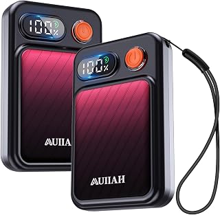 Hand Warmers Rechargeable 2 Pack - Electric, Magnetic, LED Display, 4 Heat Levels, Gift for Men Women Kid, USB-C, Lanyard, Hand Feet Warmers, For Golf, Skiing, Camping, Hunting, Stocking Stuffers Gift