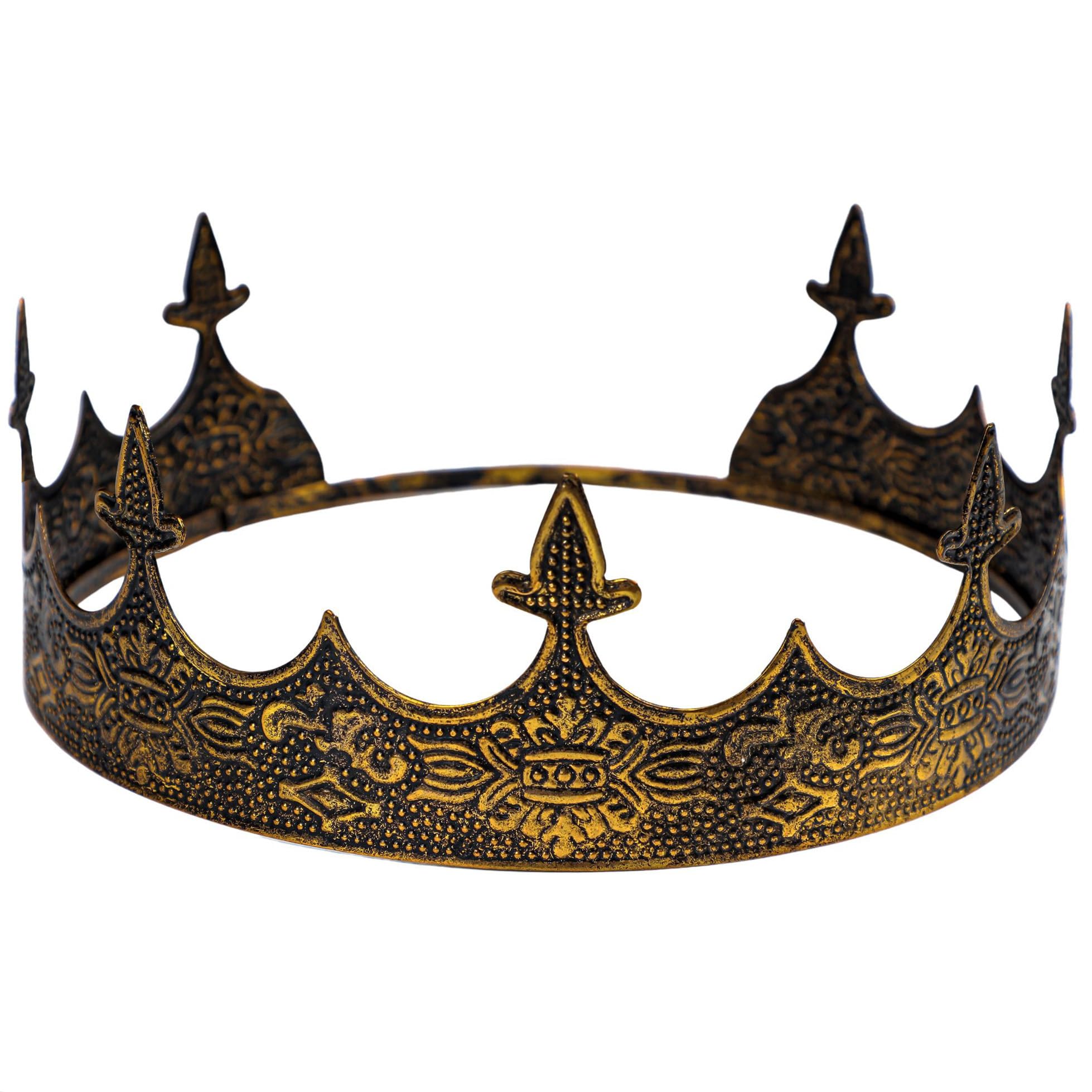 EAWIN Antique Silver King Crown Mens Royal Tiara Prince Crown Halloween King Costume Christmas Birthday Party Wedding Prom Tiara