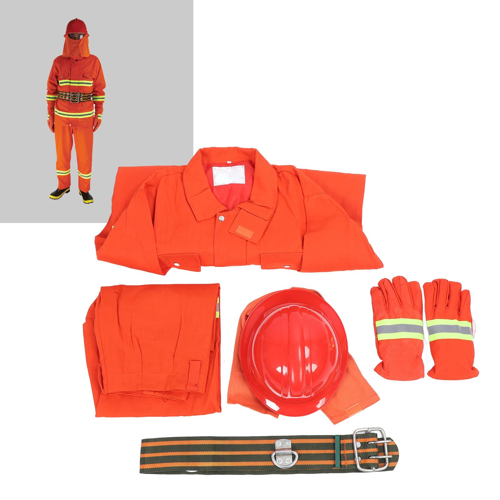 Garosa Mono Ignífugo, Ropa de Trabajo de Seguridad Ignífuga con Rayas Reflectantes para Entornos, Traje Ligero y Transpirable