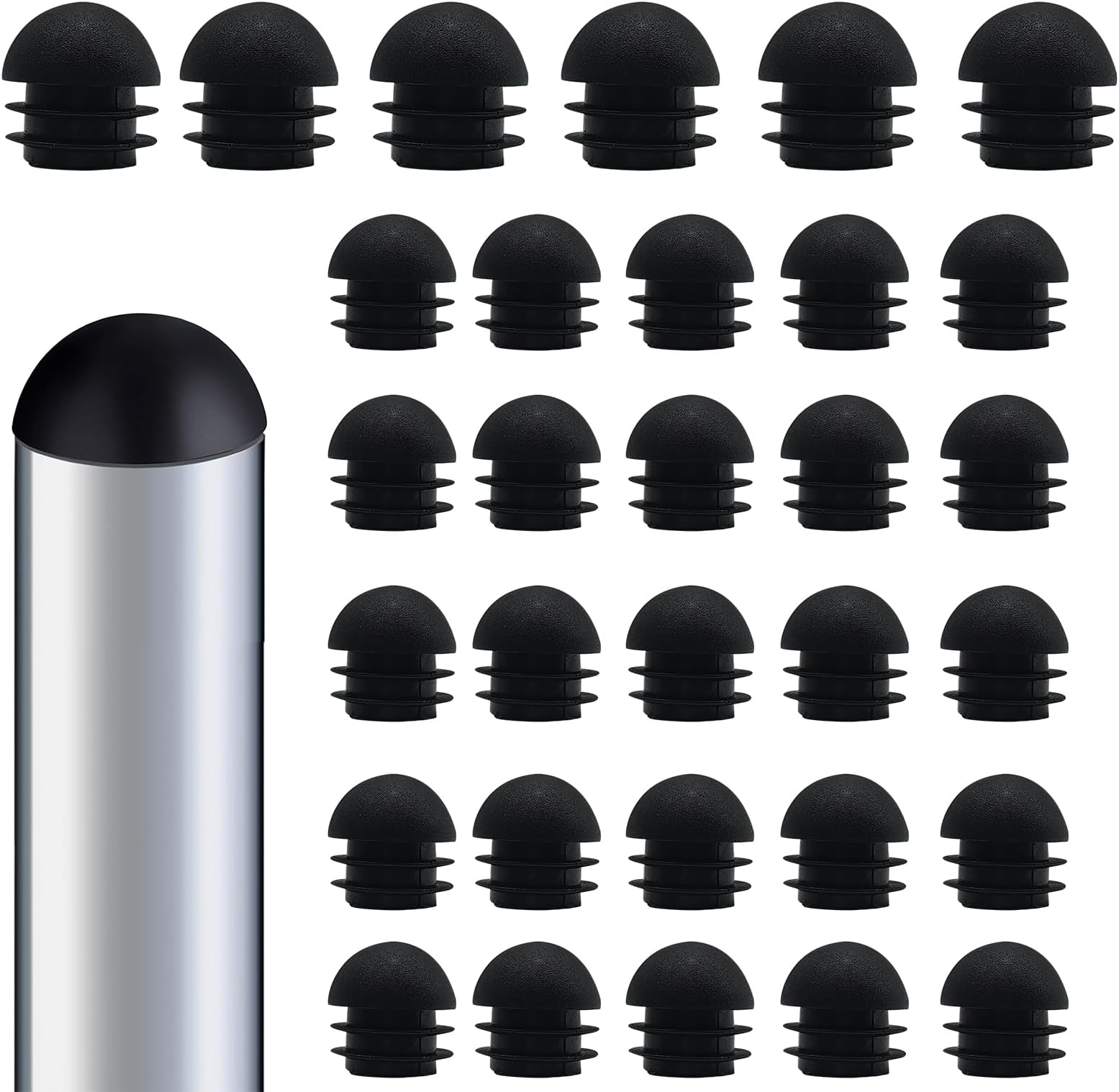 Ecginmay 30Pcs 3/4 Inch Round Plastic Plug Insert,Plastic Pipe Tubing