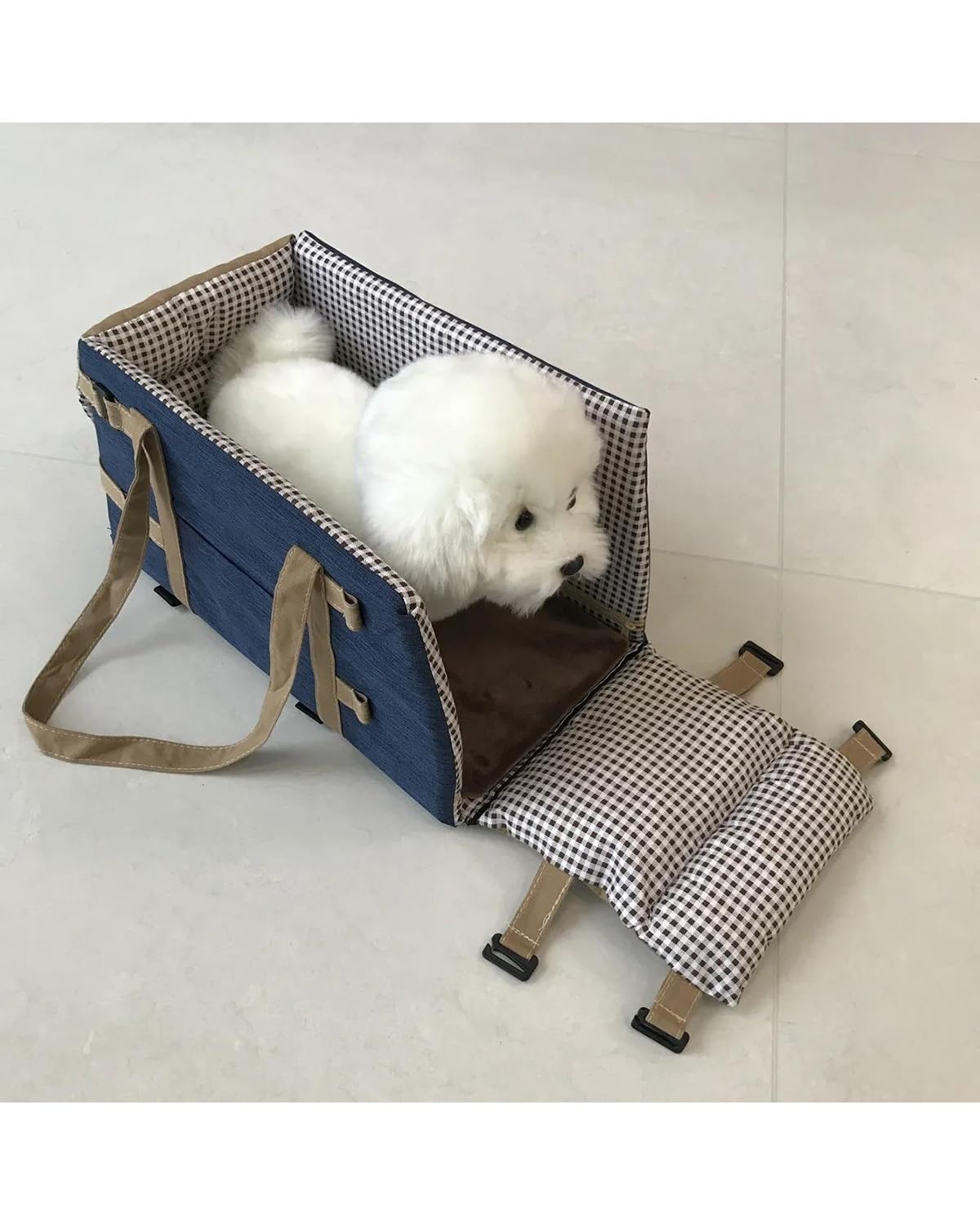 Hundesitze für Autos, Hunde-Autositz, Canvas, Katze, Hund, Transporttasche, tragbar, for das Auto, Sitz, Bett, zentrale Reisetasche for Hunde(Grey)