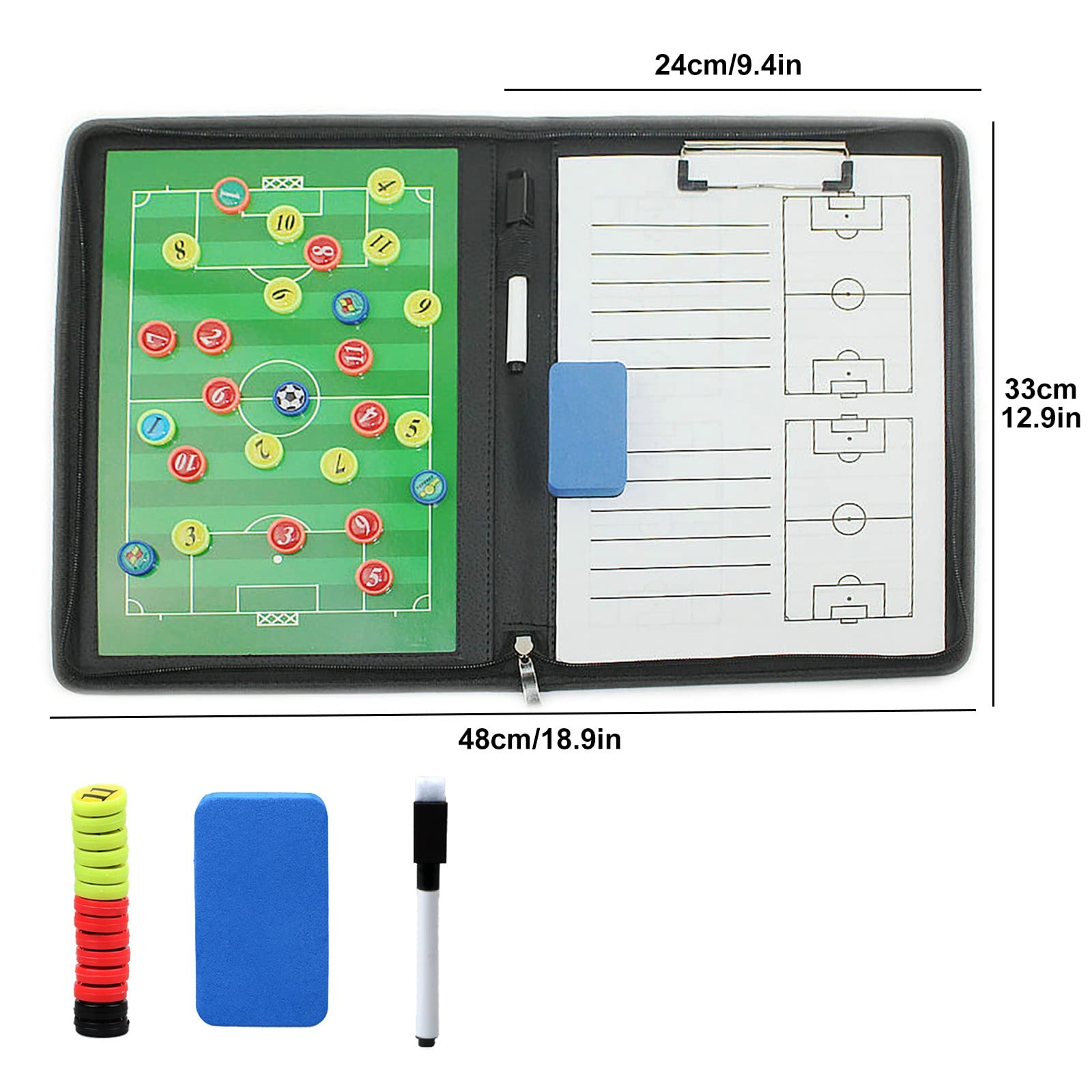 Pizarra Futbol Entrenador, Pizarra Tactica Futbol, Juego de Portapapeles de Entrenamiento de Fútbol Magnético