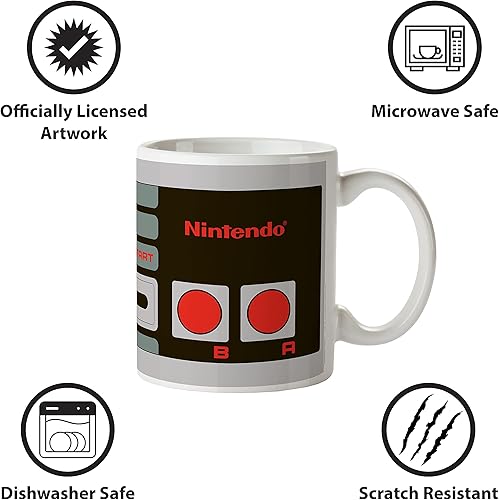 Miniatura 4 de Pyramid America Taza Nintendo Controller – Taza de cerámica (11 onzas) para bebedores de café, cacao y té, resistente a las virutas e impresa en