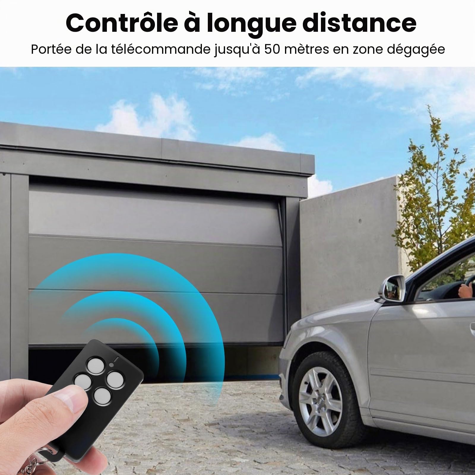 Remplacement pour SCS Sentinel AAM0121 - Télécommande de Portail 4 Canaux à Code Tournant, 433 MHz, Portée 50 m, Sécurité Renforcée, Compatible Motorisations Portail (Gris, 3 pièces)